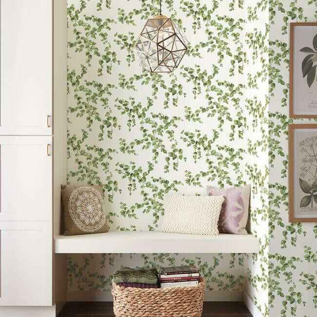 Creeping Fig Vine Green Wallpaper - York Wallcoverings - FH4036 - York Wallcoverings Wallpaper