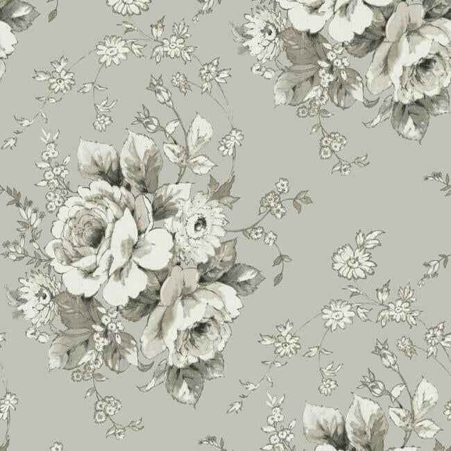 Heritage Rose Taupe Wallpaper - York Wallcoverings - FH4089