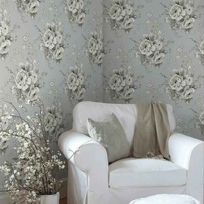 Heritage Rose Taupe Wallpaper - York Wallcoverings - FH4089 - York Wallcoverings Wallpaper