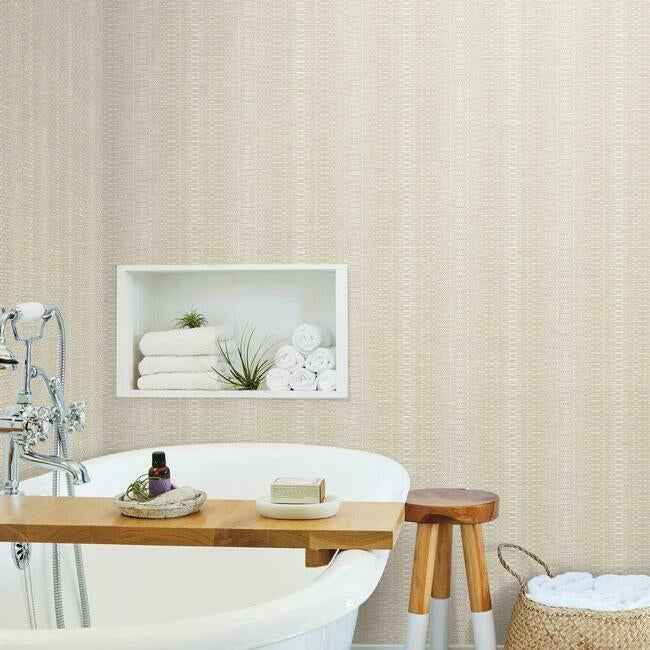 Market Stripe Caramel Wallpaper - York Wallcoverings - FH4010 - York Wallcoverings Wallpaper