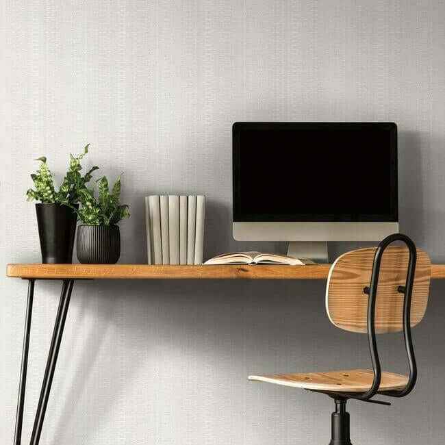 Market Stripe White Wallpaper - York Wallcoverings - FH4014 - York Wallcoverings Wallpaper