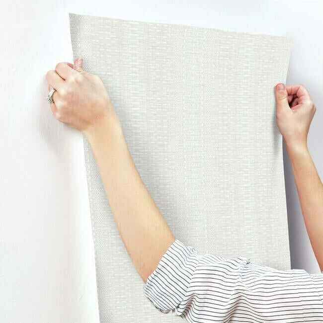 Market Stripe White Wallpaper - York Wallcoverings - FH4014 - York Wallcoverings Wallpaper