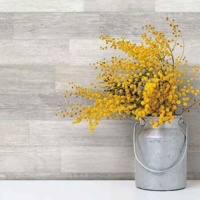 Bleached Pallet Board White Wallpaper - York Wallcoverings - FH4003 - York Wallcoverings Wallpaper