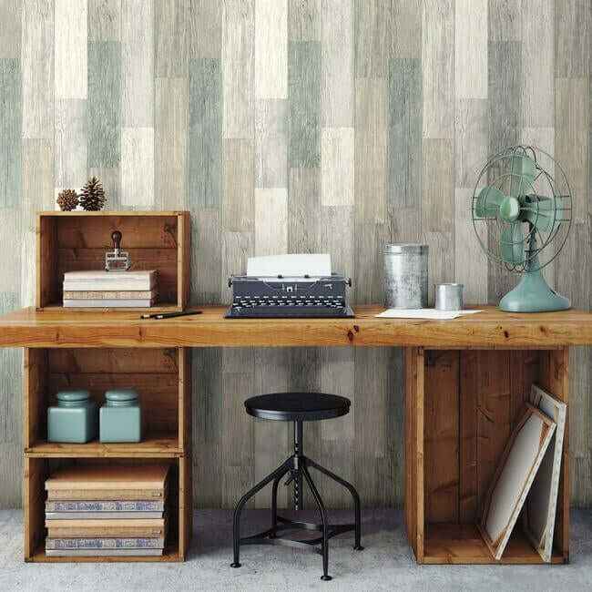 Pallet Board Grey Wallpaper - York Wallcoverings - LG1400 - York Wallcoverings Wallpaper