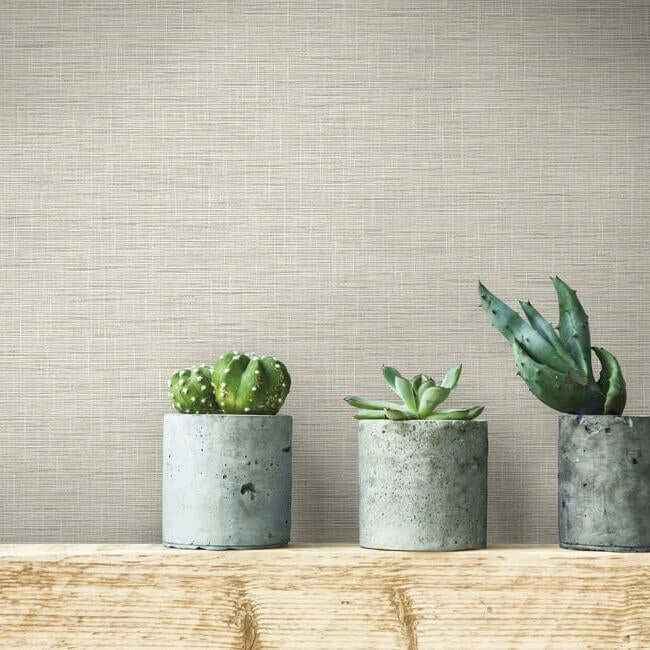 Silk Linen Weave Caramel Wallpaper - York Wallcoverings - FH4056 - York Wallcoverings Wallpaper