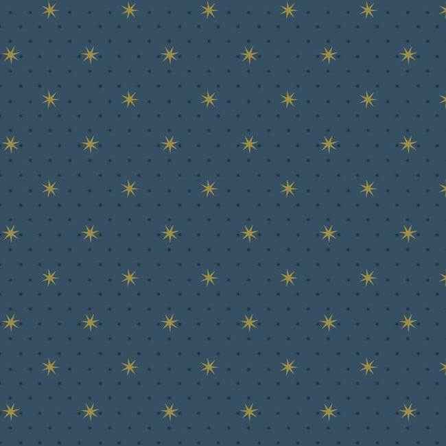 Stella Star Navy Metallic Wallpaper - York Wallcoverings - SP1498