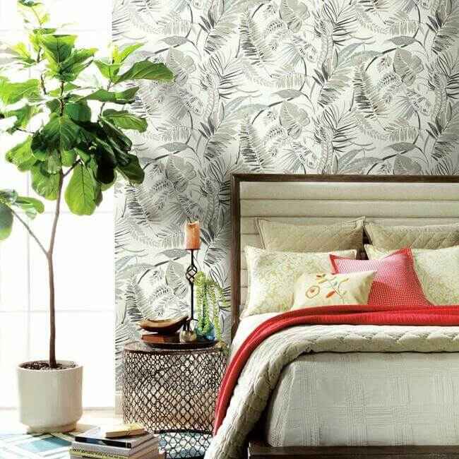 Tropical Toss White Wallpaper - York Wallcoverings - TC2622 - York Wallcoverings Wallpaper