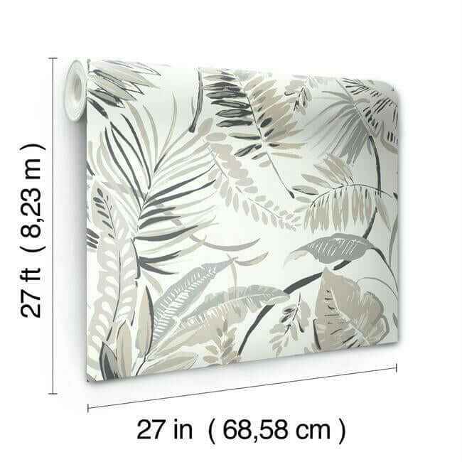 Tropical Toss White Wallpaper - York Wallcoverings - TC2622 - York Wallcoverings Wallpaper
