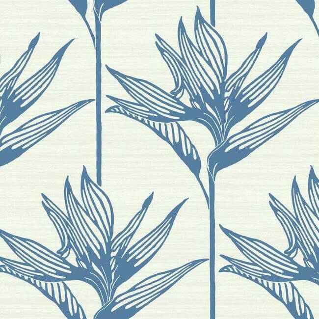 Bird of Paradise Blue Wallpaper - York Wallcoverings - TC2671