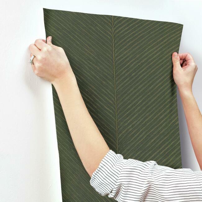 palm-chevron-wallpaper-green-gold-york-wallcoverings-tc2693