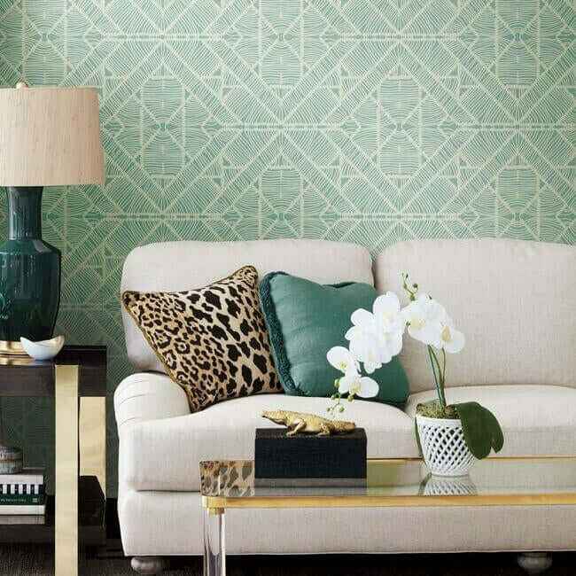 Diamond Macrame Aqua Wallpaper - York Wallcoverings - TC2705