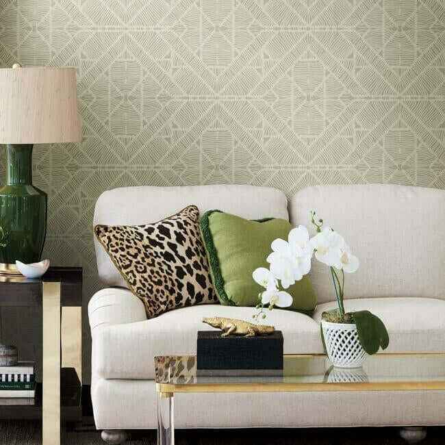 Diamond Macrame Taupe Wallpaper - York Wallcoverings - TC2703