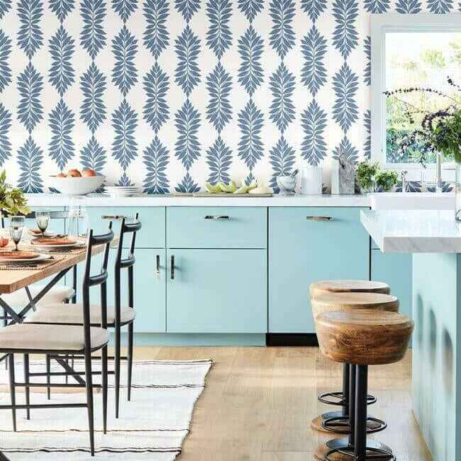 Broadsands Botanica Blue Wallpaper - York Wallcoverings - CV4423 - York Wallcoverings Wallpaper