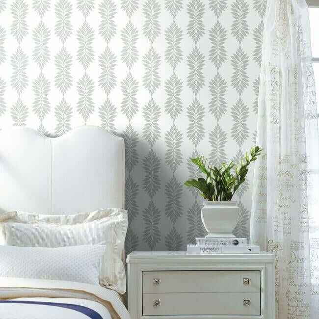 Broadsands Botanica Light Grey Wallpaper - York Wallcoverings - CV4428