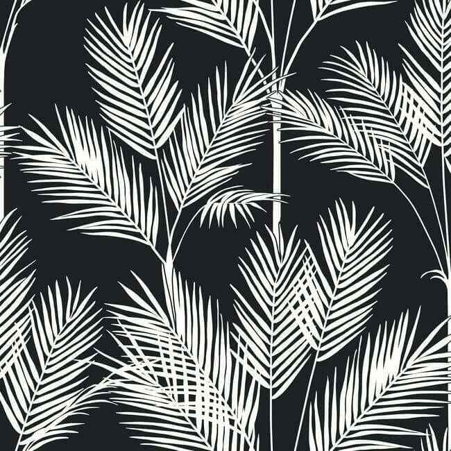 King Palm Silhouette Blue Wallpaper - York Wallcoverings - CV4409