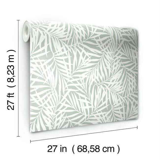 Oahu Fronds Light Green & White Wallpaper - York Wallcoverings - CV4434 - York Wallcoverings Wallpaper