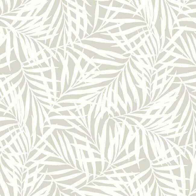 Oahu Fronds Cream & Off White Wallpaper - York Wallcoverings - CV4436
