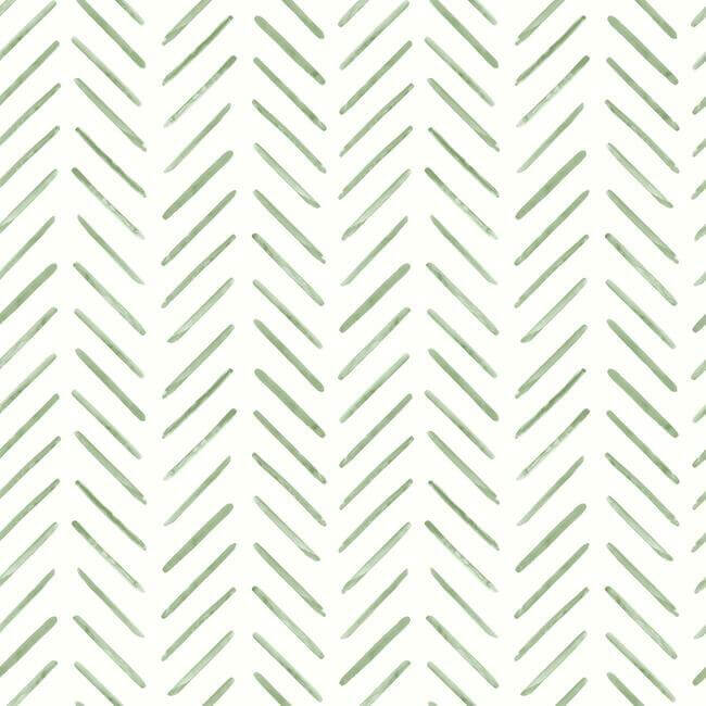 painted-herringbone-green-wallpaper-york-wallcoverings-cv4452 - York Wallcoverings Wallpaper