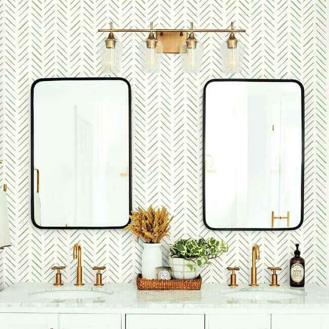 Painted Herringbone Green Wallpaper - York Wallcoverings - CV4452 - York Wallcoverings Wallpaper