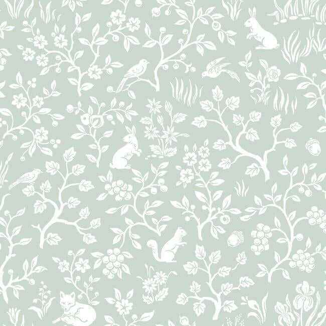 Magnolia Home Fox & Hare Green Peel & Stick Wallpaper - York Wallcoverings - PSW1167RL