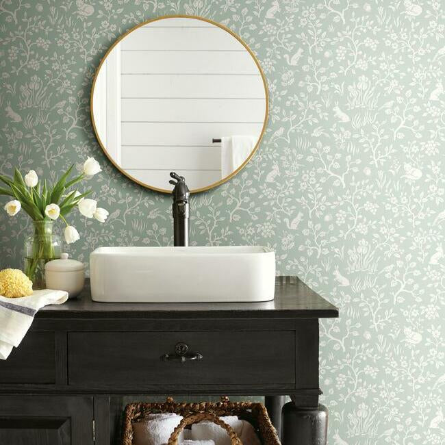 fox-hare-premium-peel-stick-wallpaper-mineral-green-york-wallcoverings-psw1167rl
