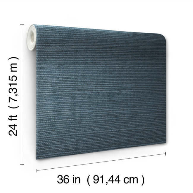 plain-grass-sisal-grasscloth-blue-wallpaper-york-wallcoverings-vg4405 - York Wallcoverings Wallpaper