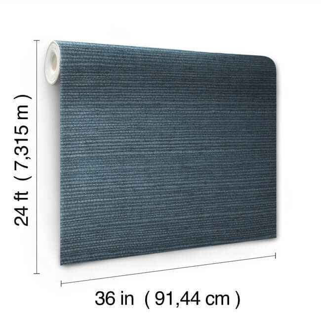 Plain Grass Sisal Grasscloth Blue Wallpaper - York Wallcoverings - VG4405 - York Wallcoverings Wallpaper