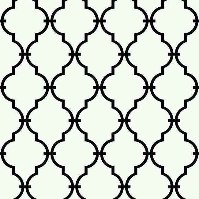 Modern Trellis Black Wallpaper - York Wallcoverings - YS9100 - York Wallcoverings Wallpaper