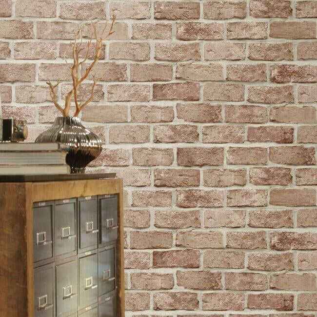 Stretcher Brick Red Peel & Stick Wallpaper - York Wallcoverings - PSW1306RL