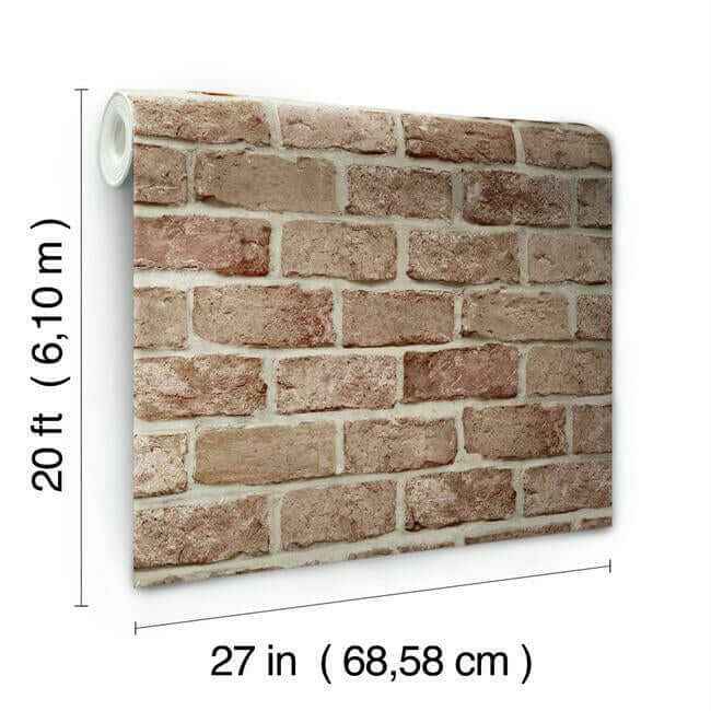 Stretcher Brick Red Peel & Stick Wallpaper - York Wallcoverings - PSW1306RL - York Wallcoverings Wallpaper