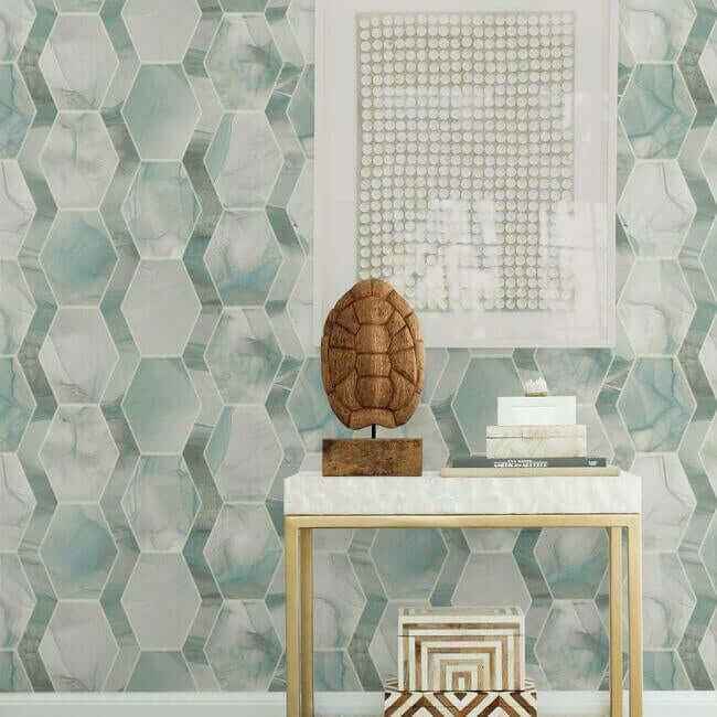 Earthbound Turquoise Wallpaper - York Wallcoverings - OS4282 - York Wallcoverings Wallpaper