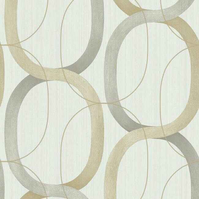 Interlock Dark Taupe Wallpaper - York Wallcoverings - OS4212