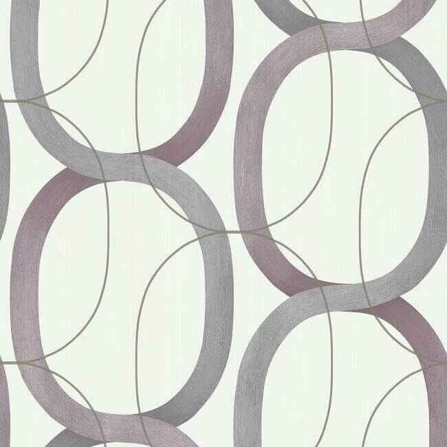 Interlock Plum Wallpaper - York Wallcoverings - OS4216
