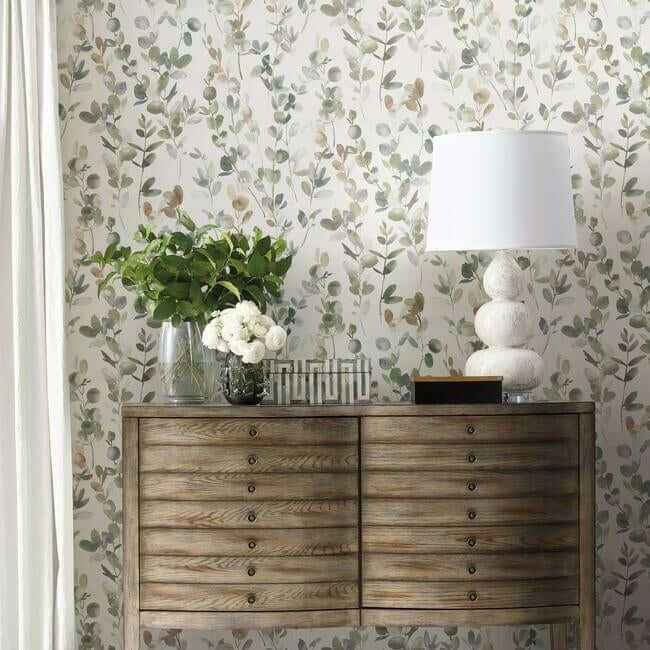 Joyful Eucalpytus Green Wallpaper - York Wallcoverings - OS4311 - York Wallcoverings Wallpaper
