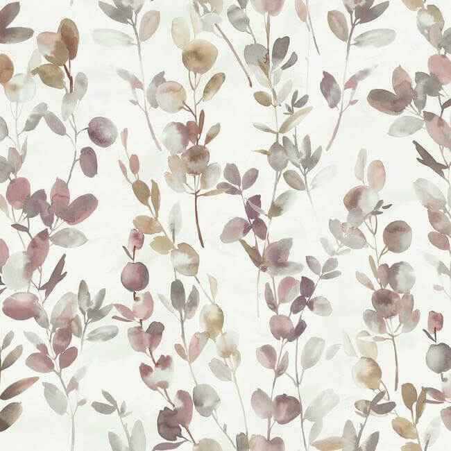 Joyful Eucalpytus Purple Wallpaper - York Wallcoverings - OS4312 - York Wallcoverings Wallpaper