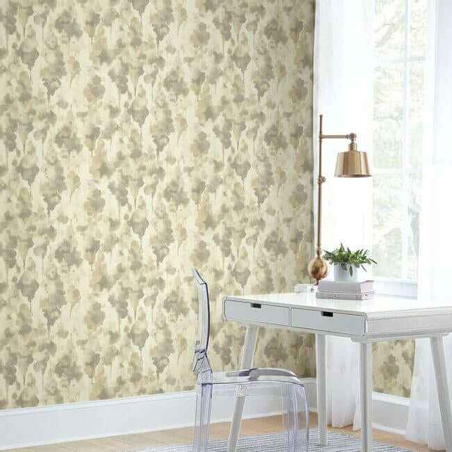 Mirage Dark Taupe & Gold Wallpaper - York Wallcoverings - CZ2466 - York Wallcoverings Wallpaper