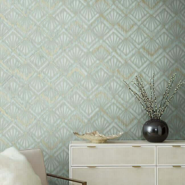 Modern Shell Light Blue Wallpaper - York Wallcoverings - OS4273 - York Wallcoverings Wallpaper