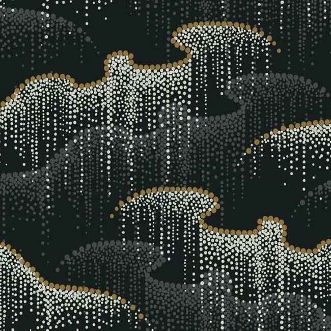 Moonlight Pearls Black Wallpaper - York Wallcoverings - OS4261 - York Wallcoverings Wallpaper