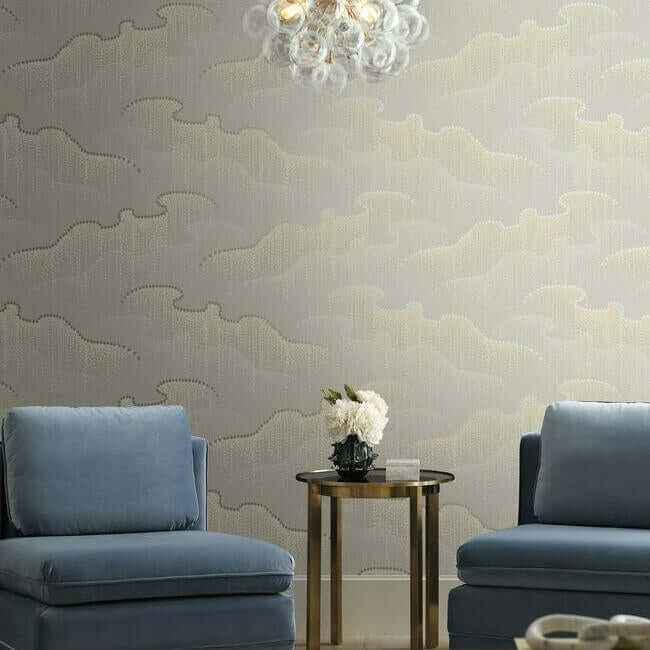 Moonglight Pearls Light Taupe Wallpaper - York Wallcoverings - OS4265 - York Wallcoverings Wallpaper