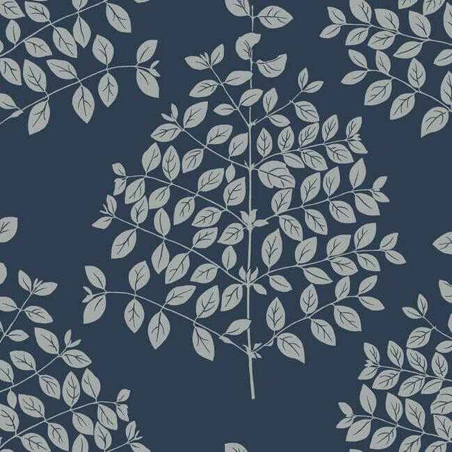 Tender Navy & Silver Wallpaper - York Wallcoverings - OS4257 - York Wallcoverings Wallpaper