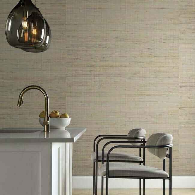 Jute Silver & Beige Metallic Wallpaper - York Wallcoverings - CO2090