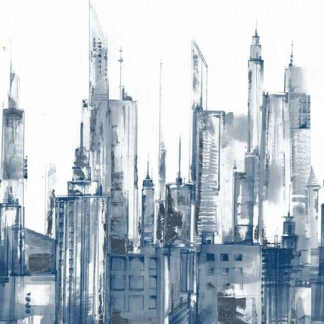 Cityscape Wall Mural Navy - York Wallcoverings - MU0275M