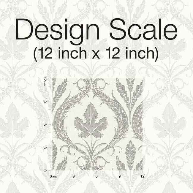 Adirondack Damask Grey & Beige Wallpaper - York Wallcoverings - DM4925 - York Wallcoverings Wallpaper