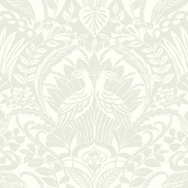 Egret Damask Taupe Wallpaper - York Wallcoverings - DM4997