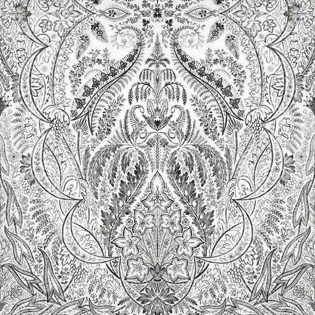 jaipur-paisley-damask-wall-mural-black-white-york-wallcoverings-dm4911m