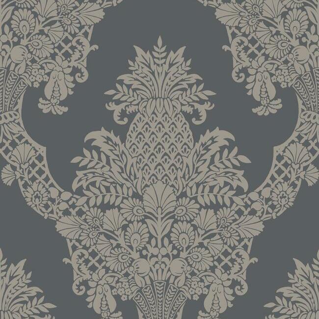 pineapple-wallpaper-charcoal-york-wallcoverings-dm4975