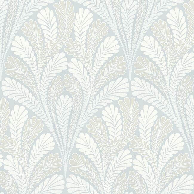 shell-damask-blue-wallpaper-york-wallcoverings-dm5021 - York Wallcoverings Wallpaper