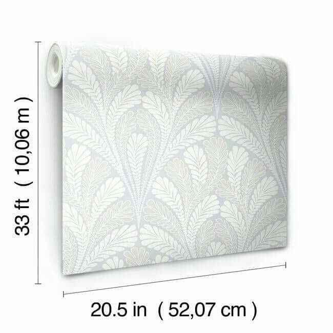 Shell Damask Blue Wallpaper - York Wallcoverings - DM5021 - York Wallcoverings Wallpaper