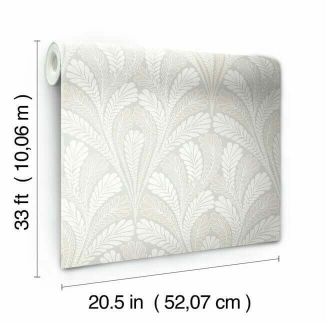 shell-damask-grey-wallpaper-york-wallcoverings-dm5022 - York Wallcoverings Wallpaper