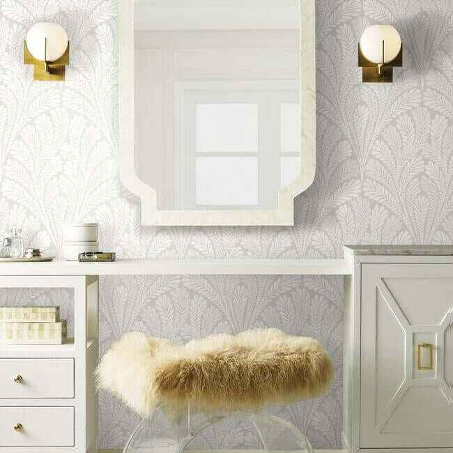 Shell Damask Neutral & Pearl Wallpaper - York Wallcoverings - BW3952 - York Wallcoverings Wallpaper